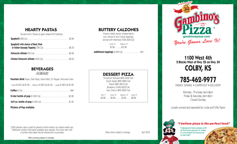 Colby KS Gambino s Pizza